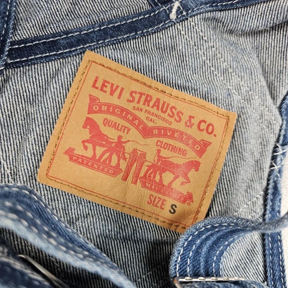 Levi's Denim Bib Overalls Carpenter Workwear Dungarees Pockets Adult Small Work